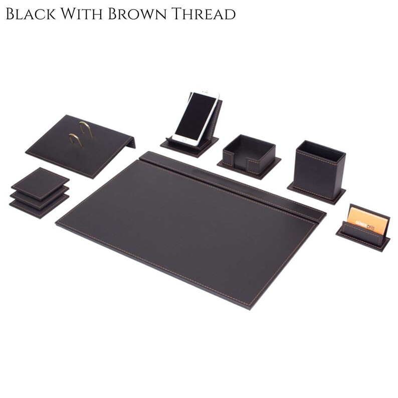 Leather Desk Setdesk Organizeroffice Desk Accessoriesdesk Organizer