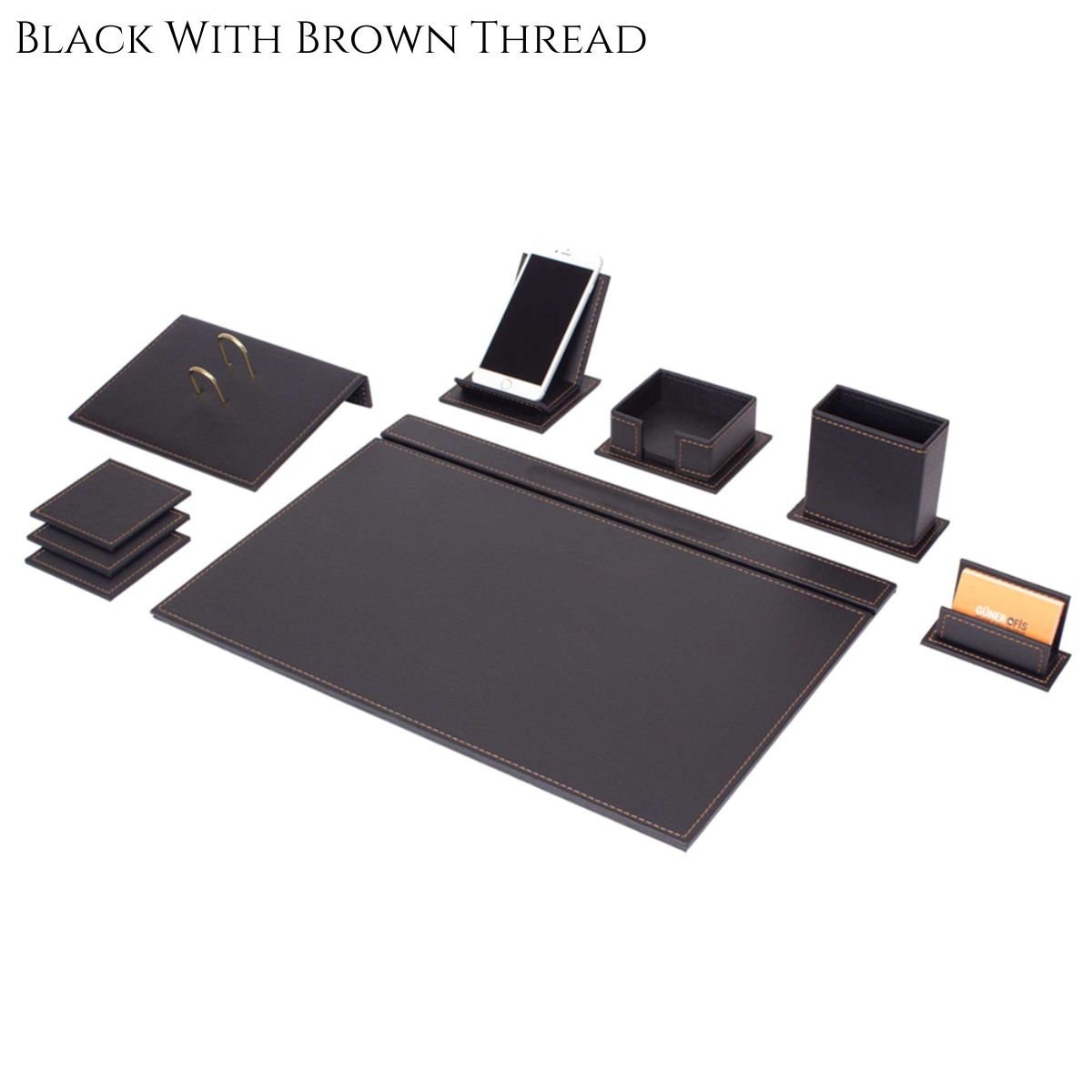 Leather Desk Setdesk Organizeroffice Desk Accessoriesdesk Organizer