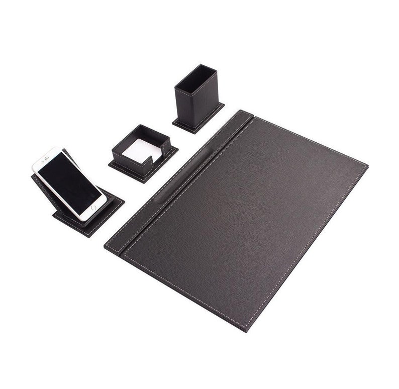 Leather Desk Setdesk Organizeroffice Desk Accessoriesdesk Etsy