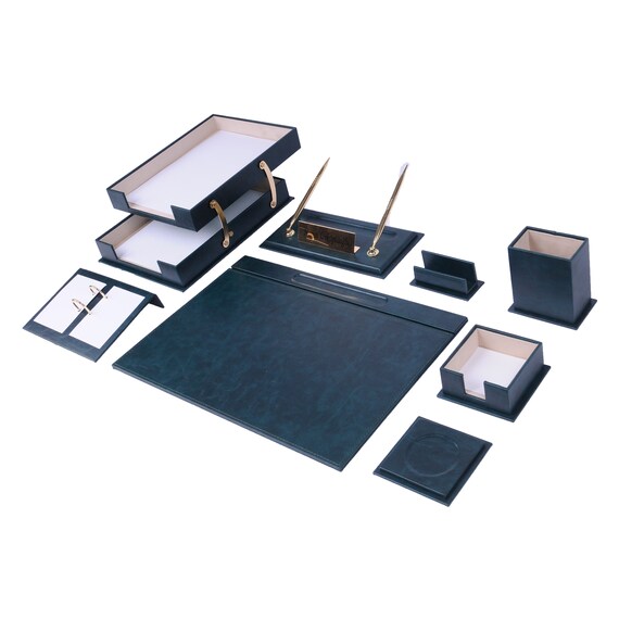 CREATING Vegan Leather Desk Set Desk Organizer Set Desk Etsy