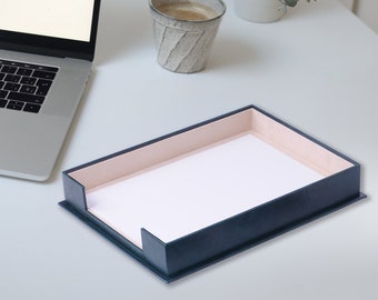Single Leather Paper Tray - Leather Letter Tray - Document Tray - Desk Accessories