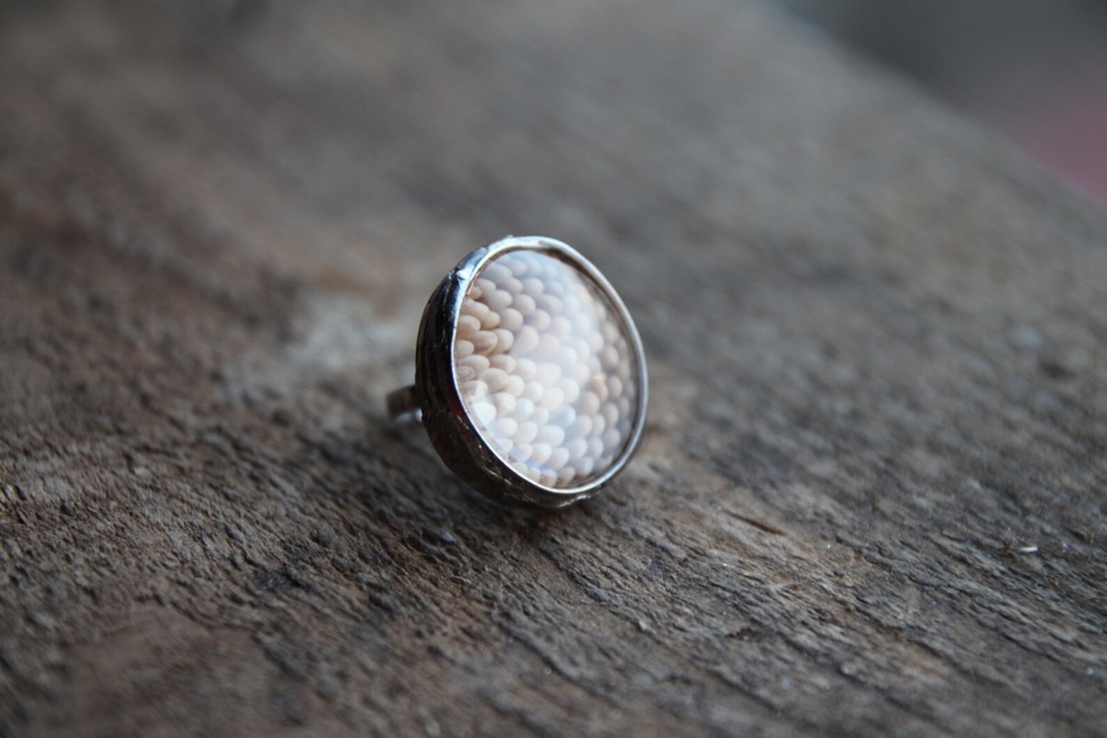 Mustard seed ring adjustable ring statement ring boho ring Etsy