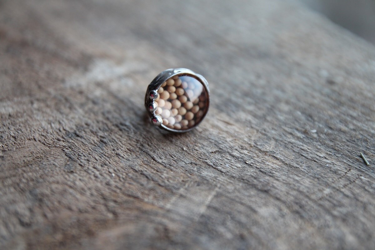 Mustard seed ring adjustable ring statement ring boho ring Etsy