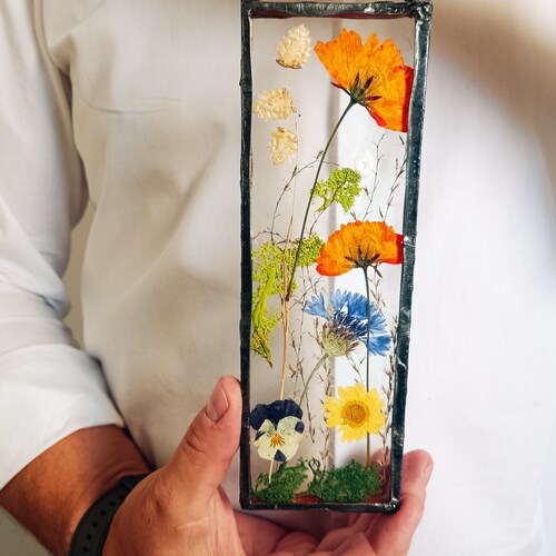 Stained Glass Frame Pressed Flower Frame Pressed Plant Etsy Australia