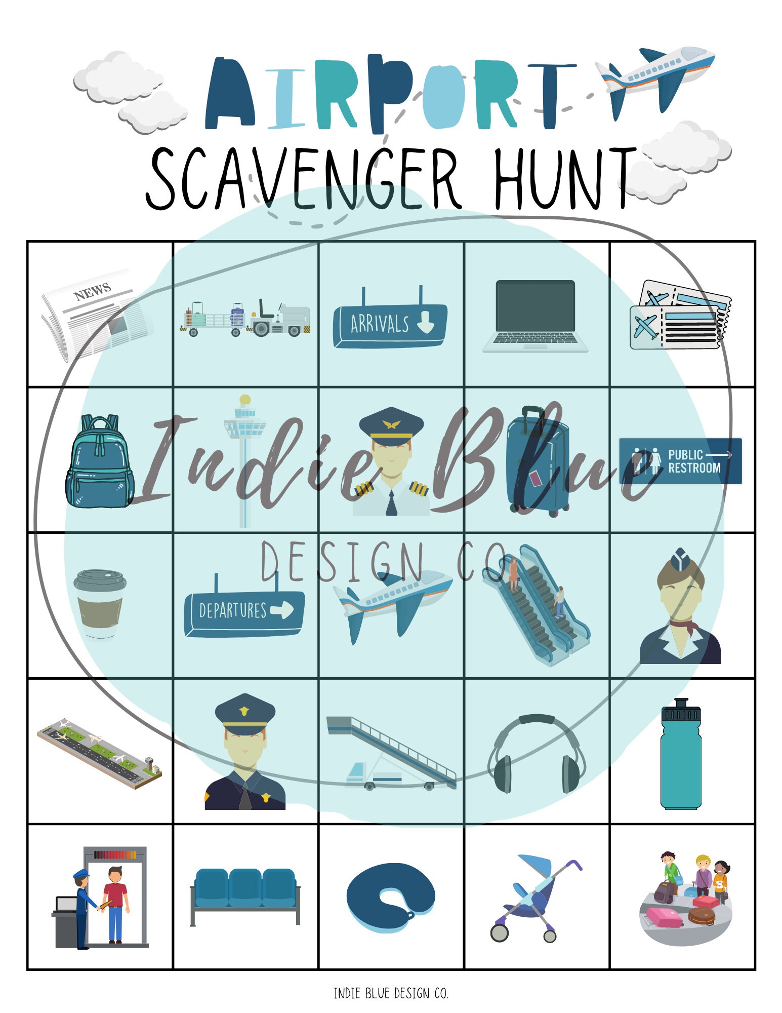 Airport Scavenger Hunt Printable, Airplane Activity, Kids Scavenger ...