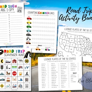 Kids Road Trip Activity Bundle Printable, Road Trip Activity Pack, Road Trip Printable, Road Trip Activity, Kids Travel Activities