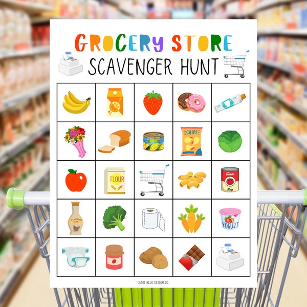 Grocery Store Scavenger Hunt Printable, Printable Scavenger Hunt, Kids Scavenger Hunt, Kids Printable Activity