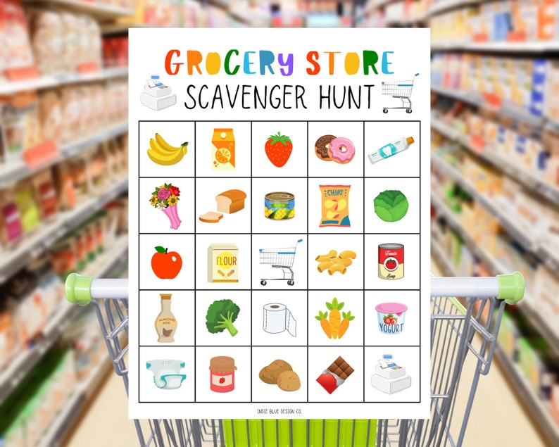 Grocery Store Scavenger Hunt Printable, Printable Scavenger Hunt, Kids ...