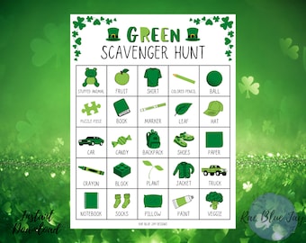 Green Scavenger Hunt INSTANT DOWNLOAD, St. Patrick's Day Activity, St. Patrick's Day Printable, Kids Scavenger Hunt, Homeschool Printable