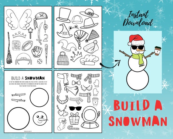 Build a Snowman Instant Download Snowman Building Christmas