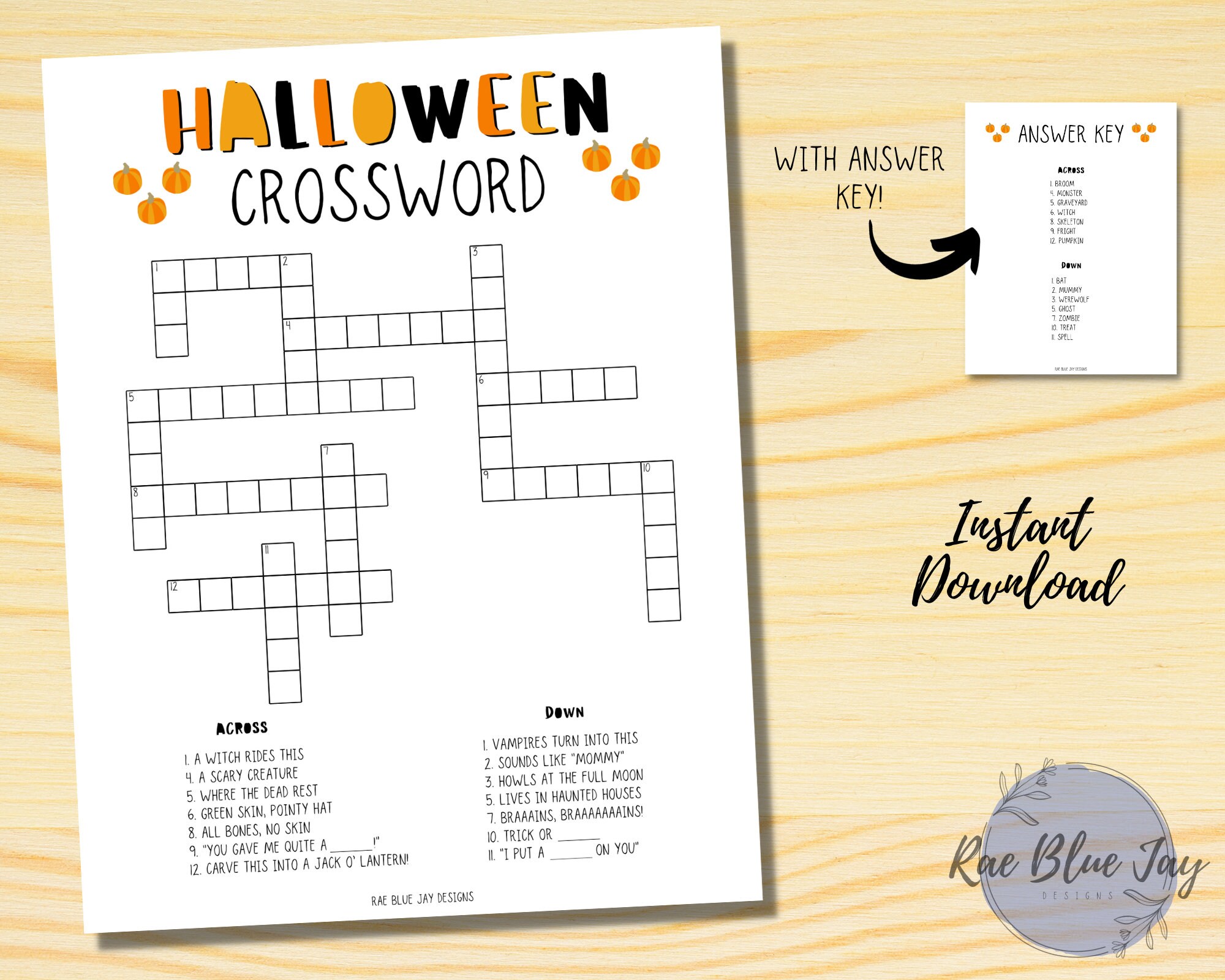 Summertime Crossword Puzzle • Beeloo Printable Crafts and