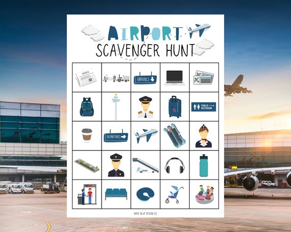 Airport Scavenger Hunt Printable Airplane Activity Kids | Etsy