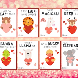 Dia dos Namorados Animal DOWNLOAD INSTANTÂNEO Dia dos Namorados Infantil, Dia dos Namorados para Impressão, Cartões de Dia dos Namorados, Imprimir em Casa Dia dos Namorados, Dia dos Namorados Fofo, Trocadilhos