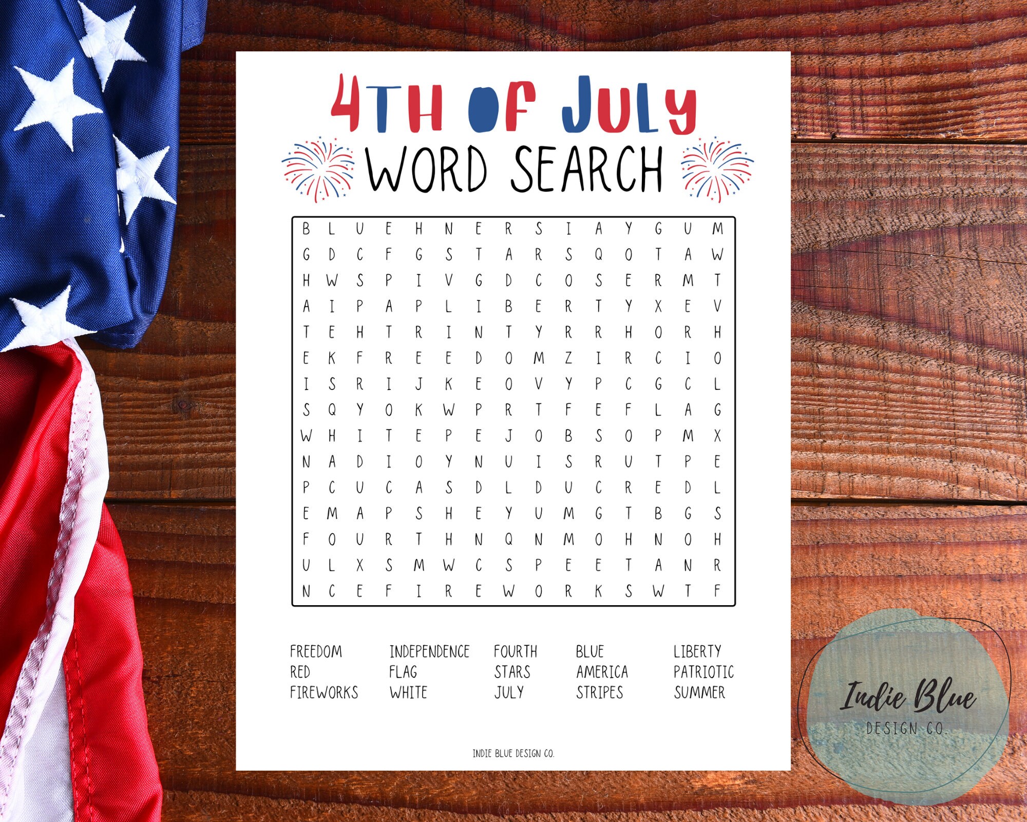 4th of july word search printable kids word search 4th of etsy