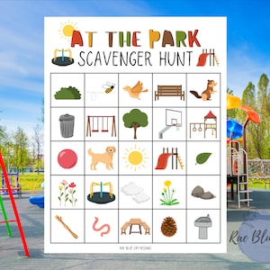 At the Park Scavenger Hunt Printable INSTANT DOWNLOAD, Printable ...