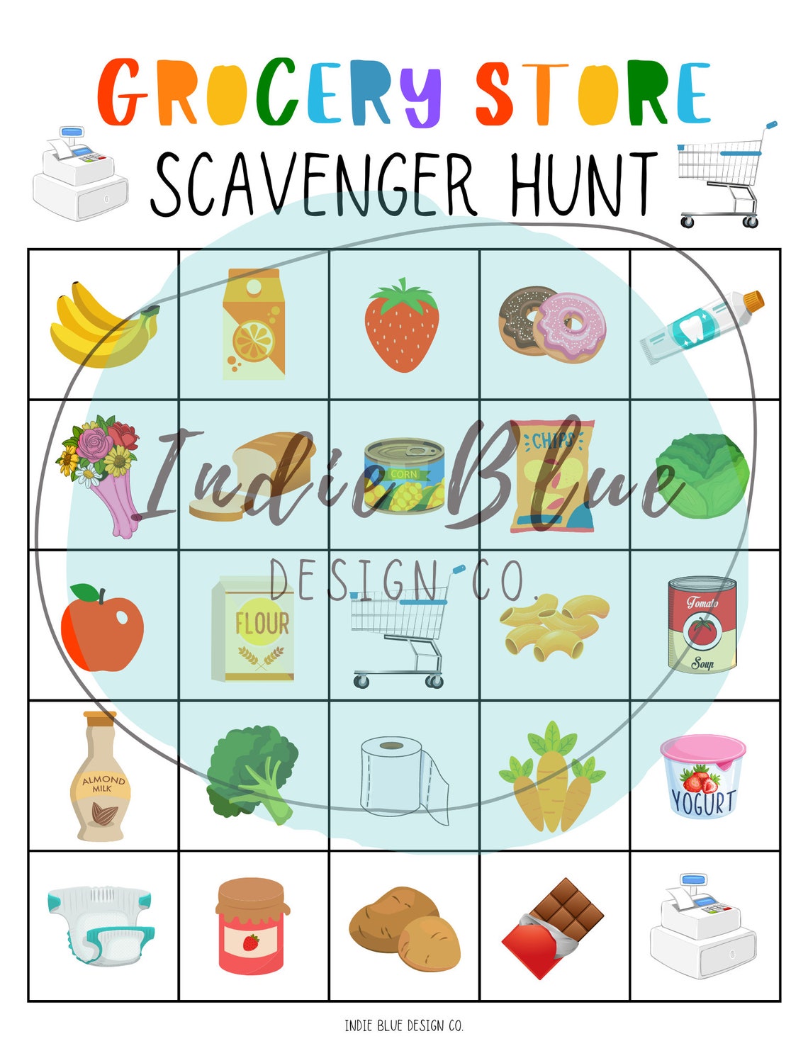 Grocery Store Scavenger Hunt Printable, Printable Scavenger Hunt, Kids