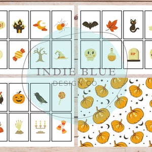 Halloween Memory Game Printable With 24 Cards Printable - Etsy