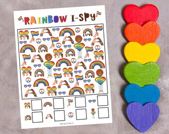 Rainbow I-Spy Printable, Kids I-Spy, Rainbow Game, Kids Pride, Rainbow Activity, Kids Printable