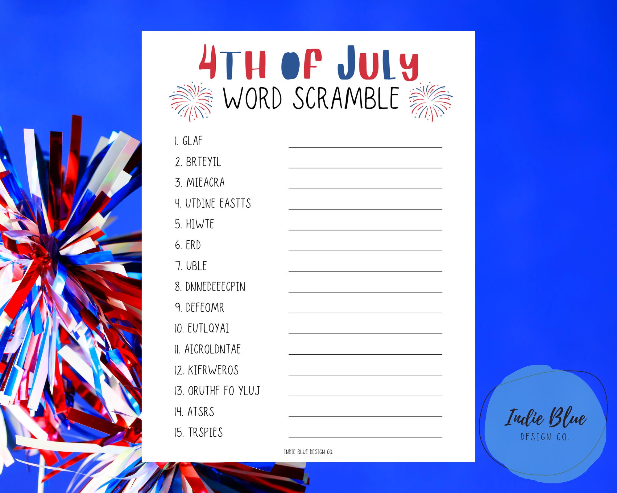 4th of July Activity Bundle, 6 Game Bundle, I-spy, Word Scramble ...