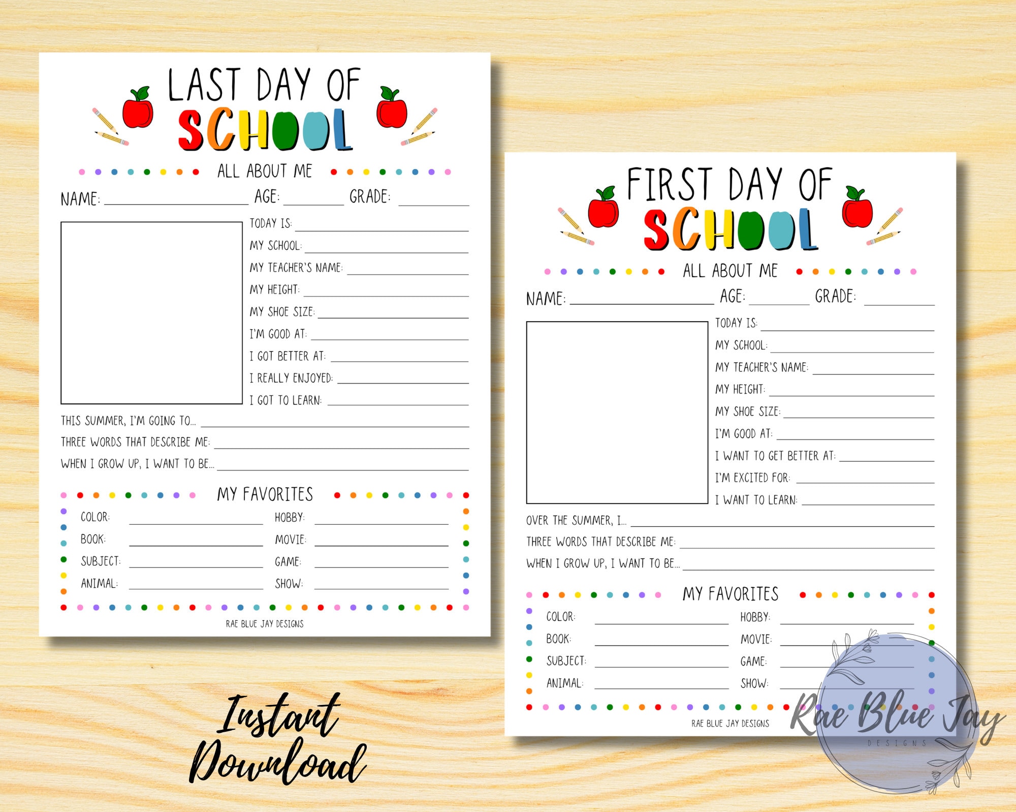 Back to School Printable, Back to School Questionnaire, School ...