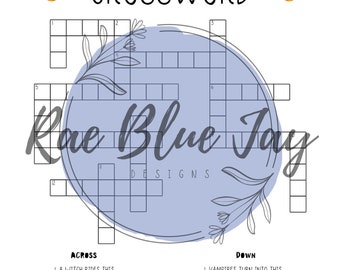 Crucigrama de Halloween imprimible DESCARGA INSTANTE, Crucigrama