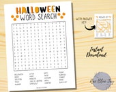 Halloween Word Search Printable INSTANT DOWNLOAD, Kids Word Search, Halloween Game, Halloween Activity, Kids Halloween Fun