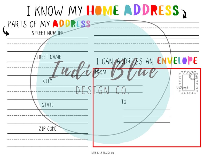 I Know My Home Address Worksheet, Home Address Practice, Learning