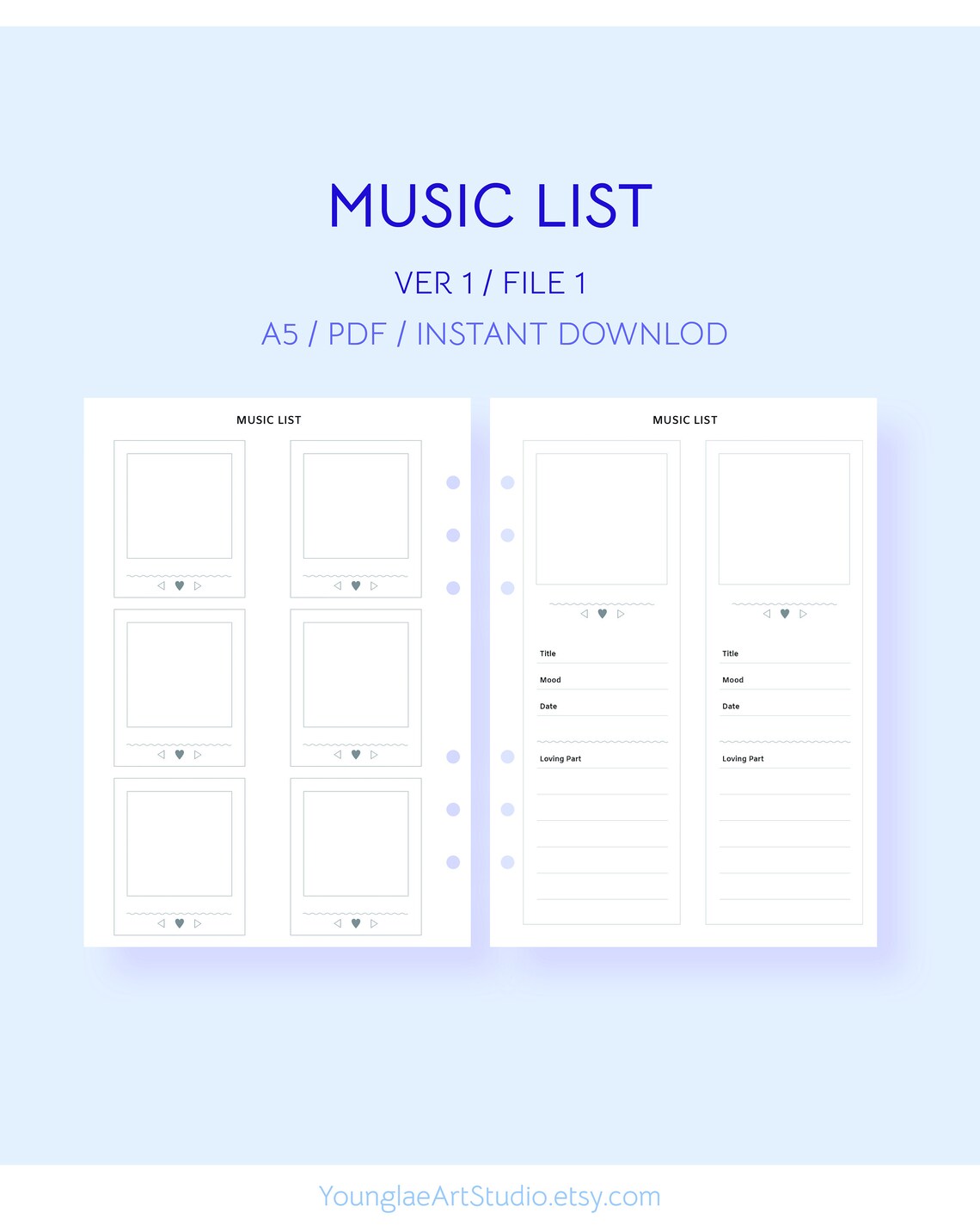 Bullet Journal Playlist Printable. Bullet Journal Ideas. Music - Etsy