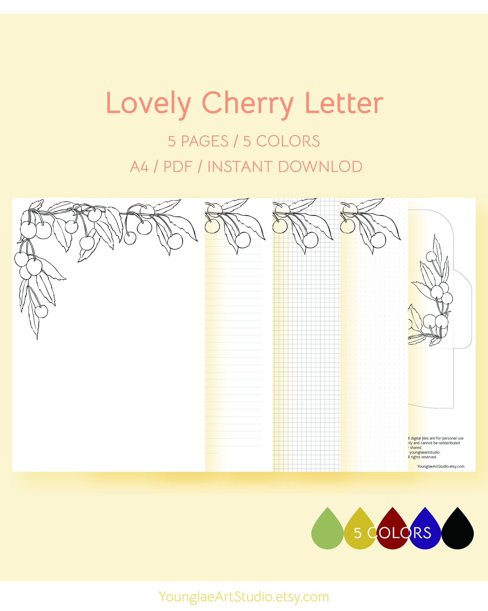 Printable Writing Sets With Envelopes. Letter Page With Etsy