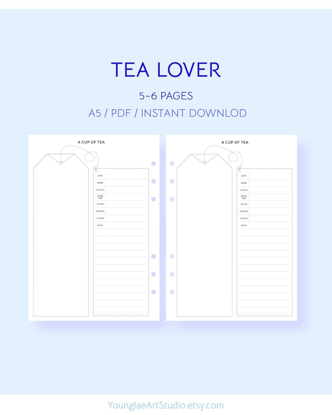 Printable Tea Tasting Journal for Tea Lover. Tea Reviews. How Etsy