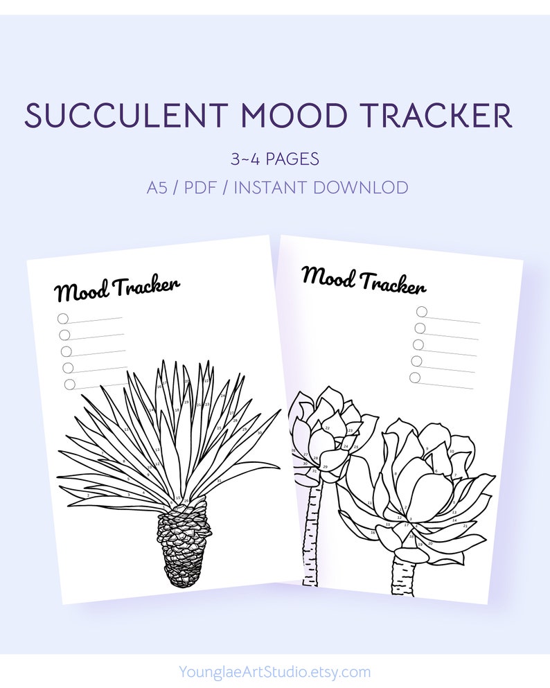 Bullet Journal Mood Tracker Printable. Bullet Journal Ideas. - Etsy