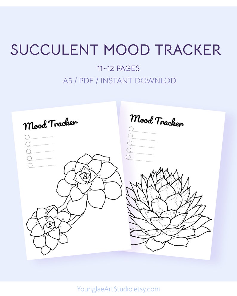 Bullet Journal Mood Tracker Printable. Bullet Journal Ideas. - Etsy