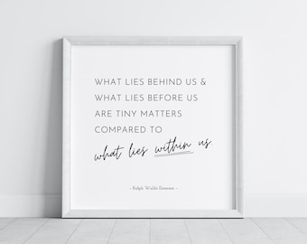 Ralph Waldo Emerson Quote Print, Inspirational Wall Art (Digital Download)