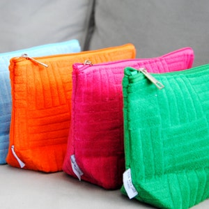 Zipper Makeup Bag, Terry Cloth Makeup Bag, Toiletry Bag