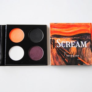 Halloween Makeup, Edward Munch, Halloween Eyeshadow, Goth Eyeshadow, Scream Eyeshadow Palette, Gift for Artist