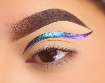 Hue Blue Eyeliner / Purple Eyeliner, Multichrome Eyeliner, Mulithchrome Pigments, Graphic Liner