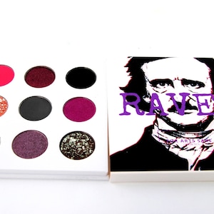 Halloween Makeup, Edgar Allan Poe Eyeshadow Palette, Halloween Eyeshadow, Gift for Writer, Emo Makeup, Goth Eyeshadow