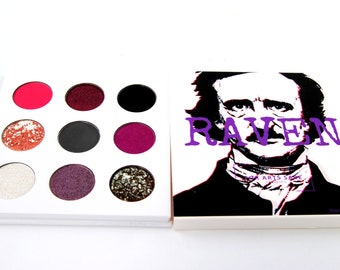 Halloween Makeup, Edgar Allan Poe Eyeshadow Palette, Halloween Eyeshadow, Gift for Writer, Emo Makeup, Goth Eyeshadow