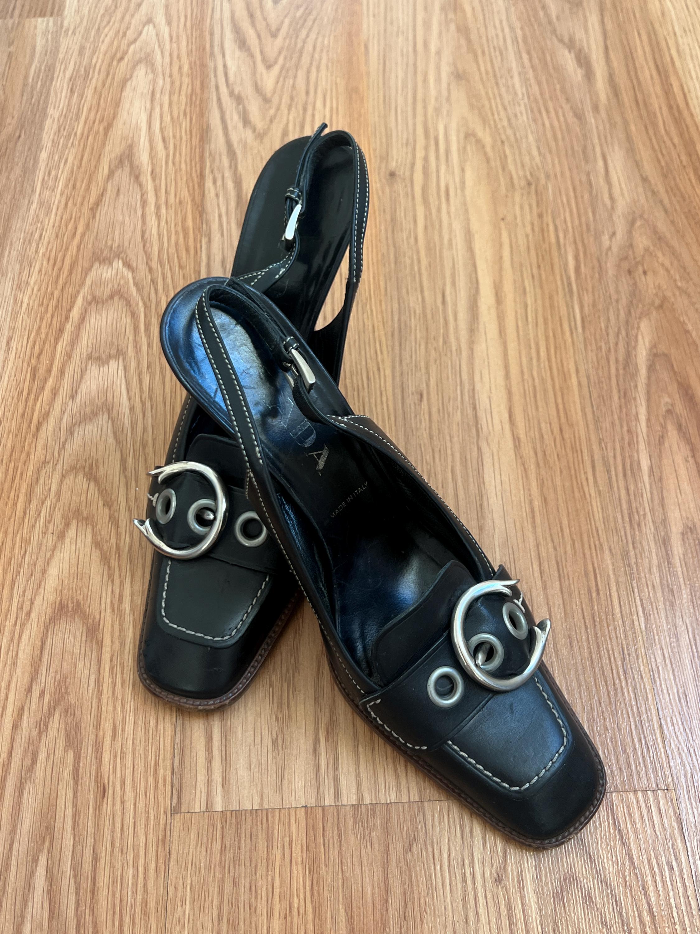 00s PRADA Design Flat Shoes