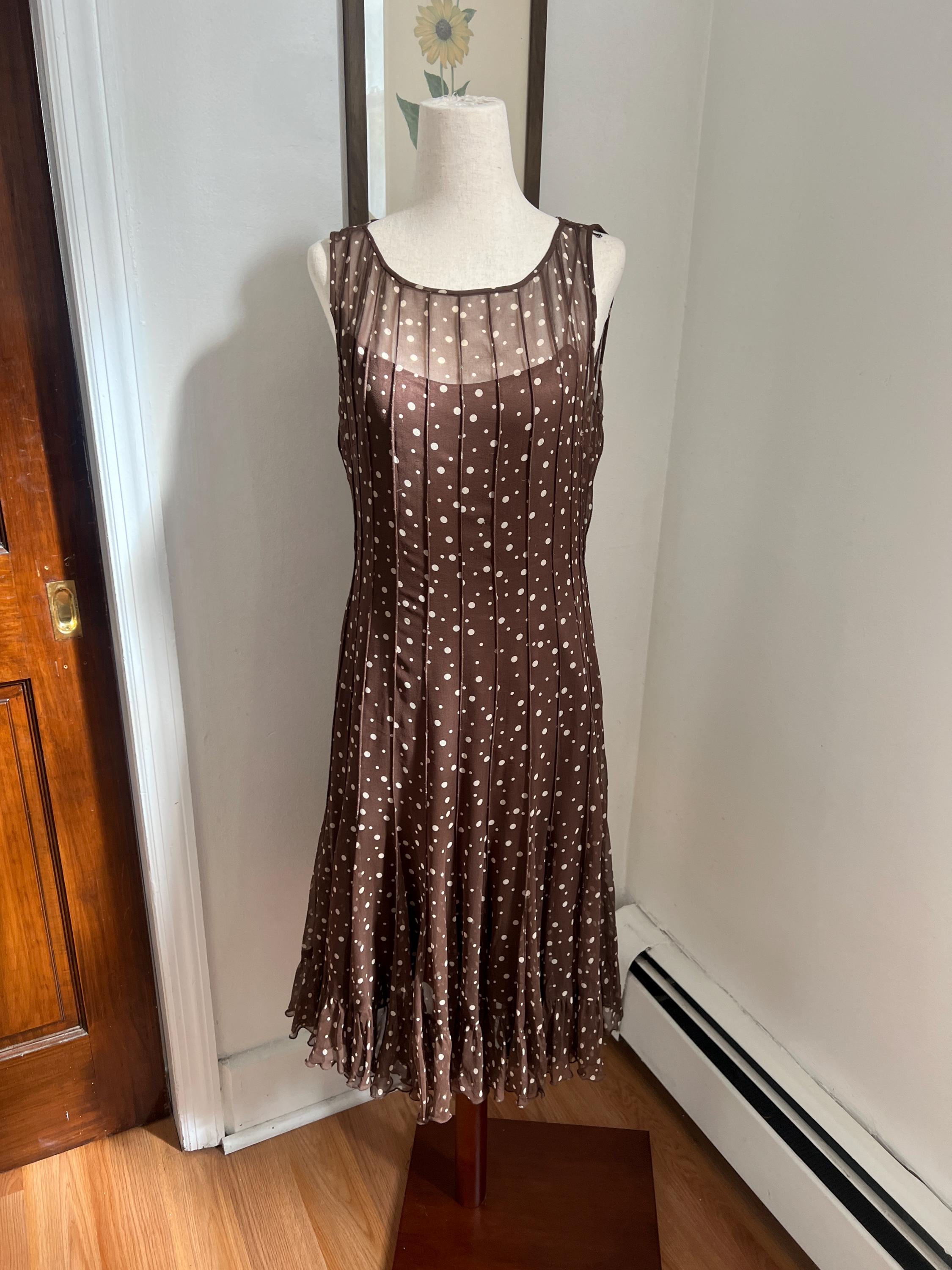 Pretty Woman Brown Polka Dot Dress - Etsy