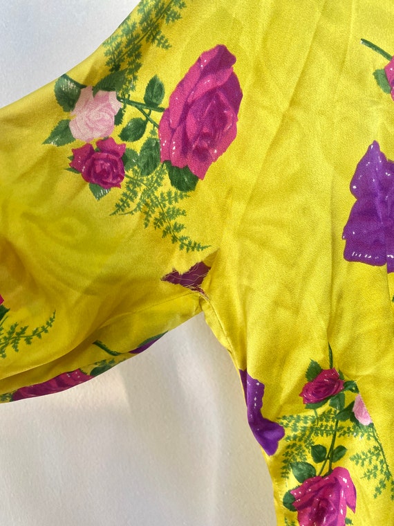 Vintage Thierry Mugler Floral Silk Blouse - image 4