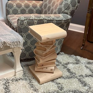 23” Stacked book side table-smooth binding