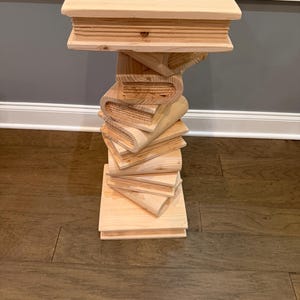 Stacked book side table 29” tall