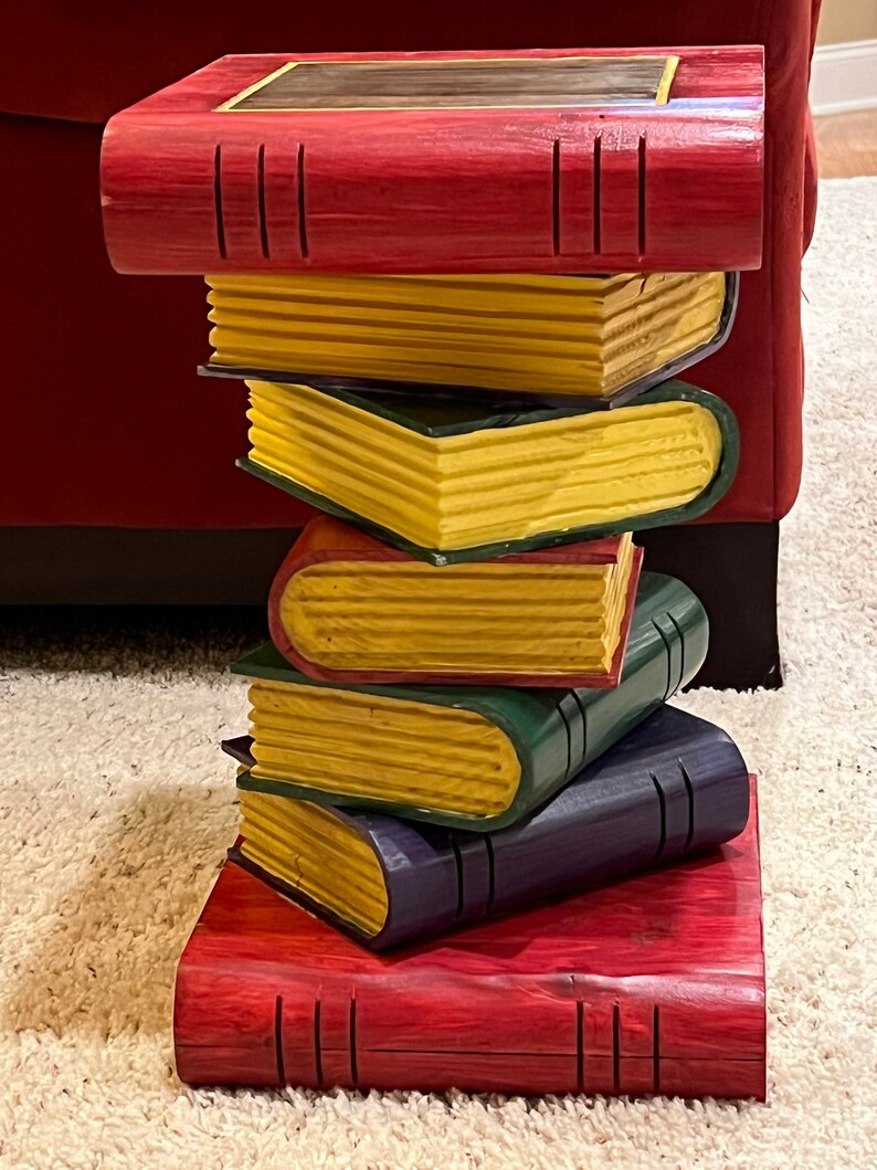 Stacked Book Side Table Etsy
