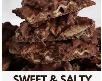 Some sweet and some salty chocolate party bark