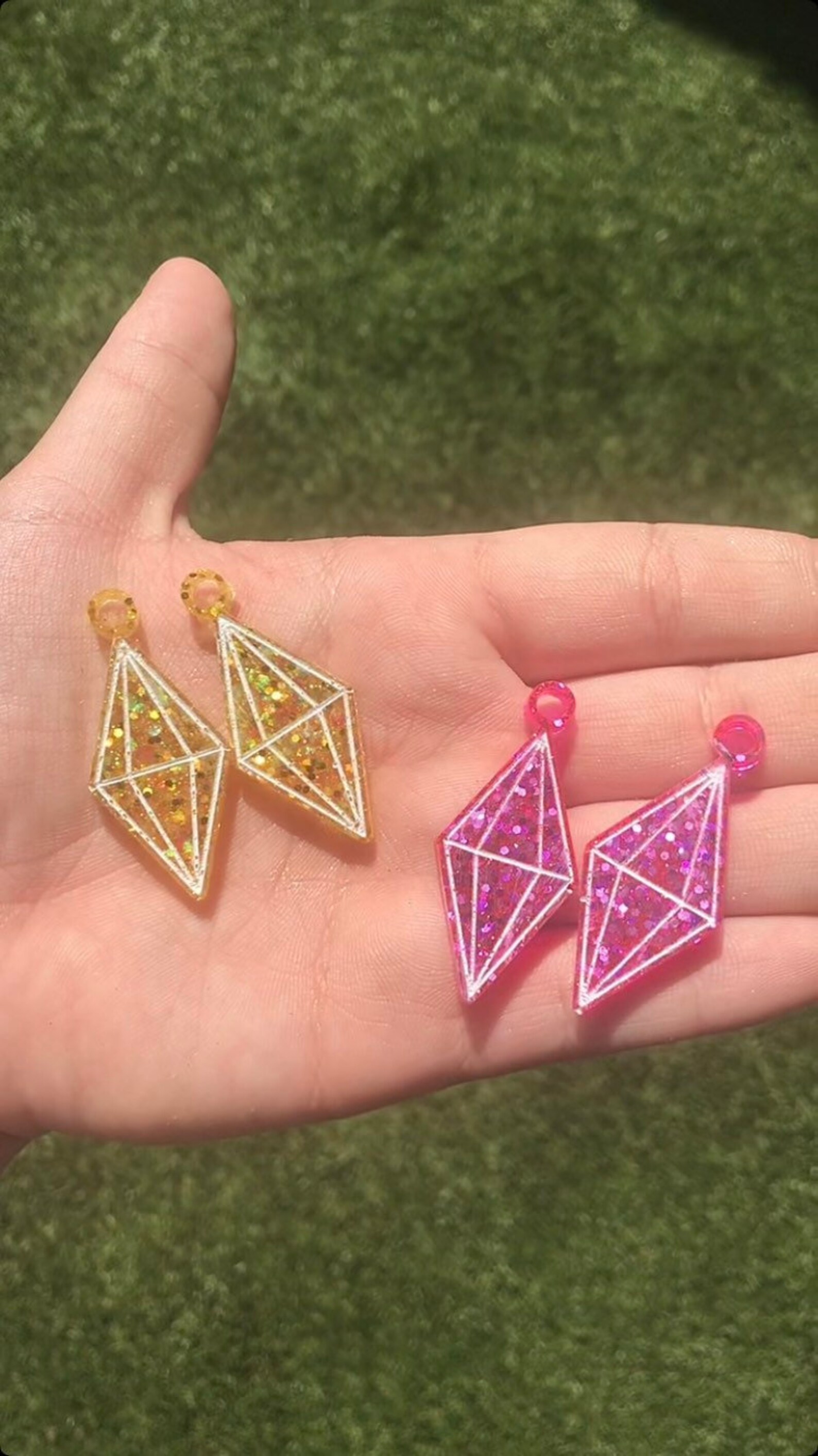 Custom resin Sims plumbob earrings Etsy