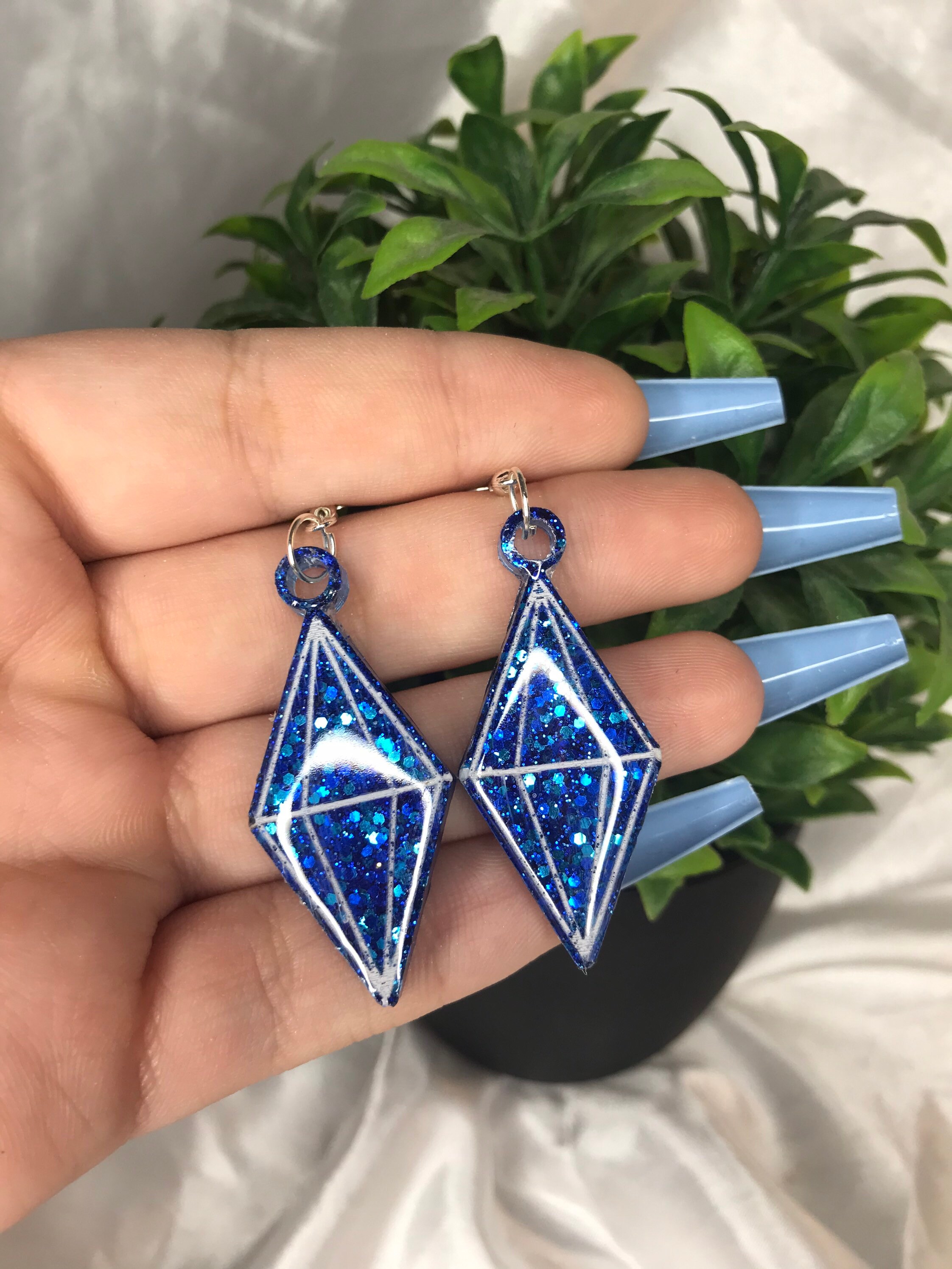 Custom Resin Plumbob Earrings Etsy UK