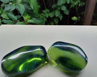 200gr rare beautiful two colours green and blue Andara crystal polished monatomic (018)