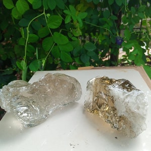 1.7kgs 2pcs 2 colour brown pink light Andara crystal natural (62)