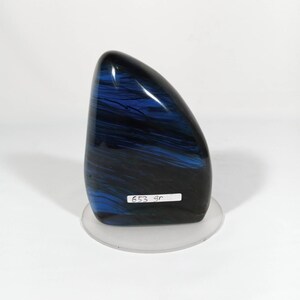 653gr | Deep Blue Motive Andara Crystal Natural Monatomic Polished